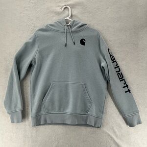 Carhartt Iconic Clarksburg Logo Sweatshirt Tranquil Blue Heather Large
